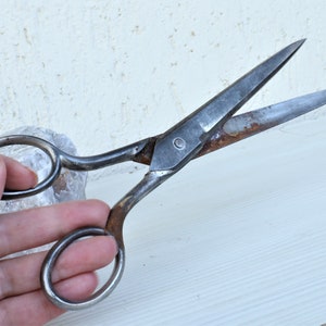 Antique Scissors  , Big Scissors , Old large Scissors, Tailoring Retro Tool , Handmade Scissors , Rusty Old Scissors , Primitive Sewing Tool