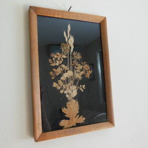 Vintage Picture with Real Flowers , Herbarium for a wall , Vintage Picture Herbarium , Wall Decor with Dried Flowers