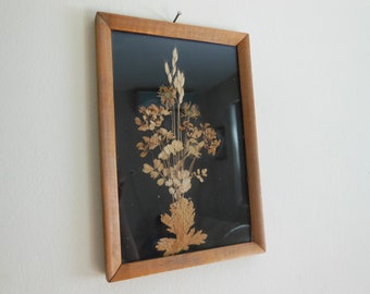 Vintage Picture with Real Flowers , Herbarium for a wall , Vintage Picture Herbarium , Wall Decor with Dried Flowers