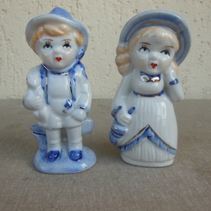 Muñecas de porcelana vintage, decoración de porcelana, figuras de niña y niño, decoración de porcelana antigua