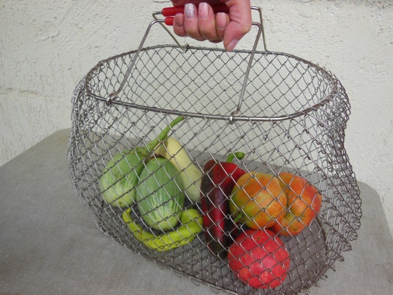 Vintage Metal Bag, Basket - Shopping Bag, Basket,