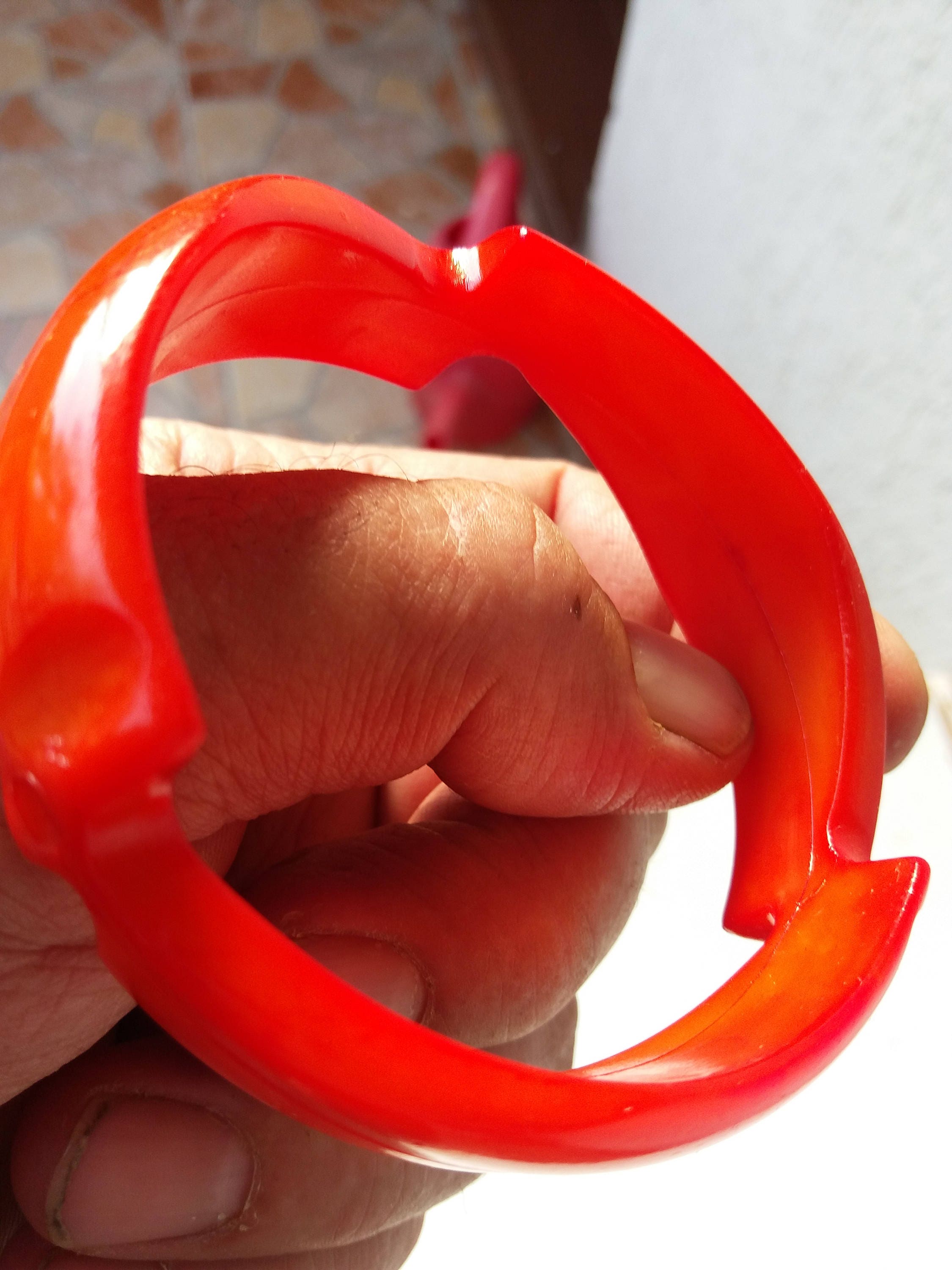 Red plastic bracelet clearance