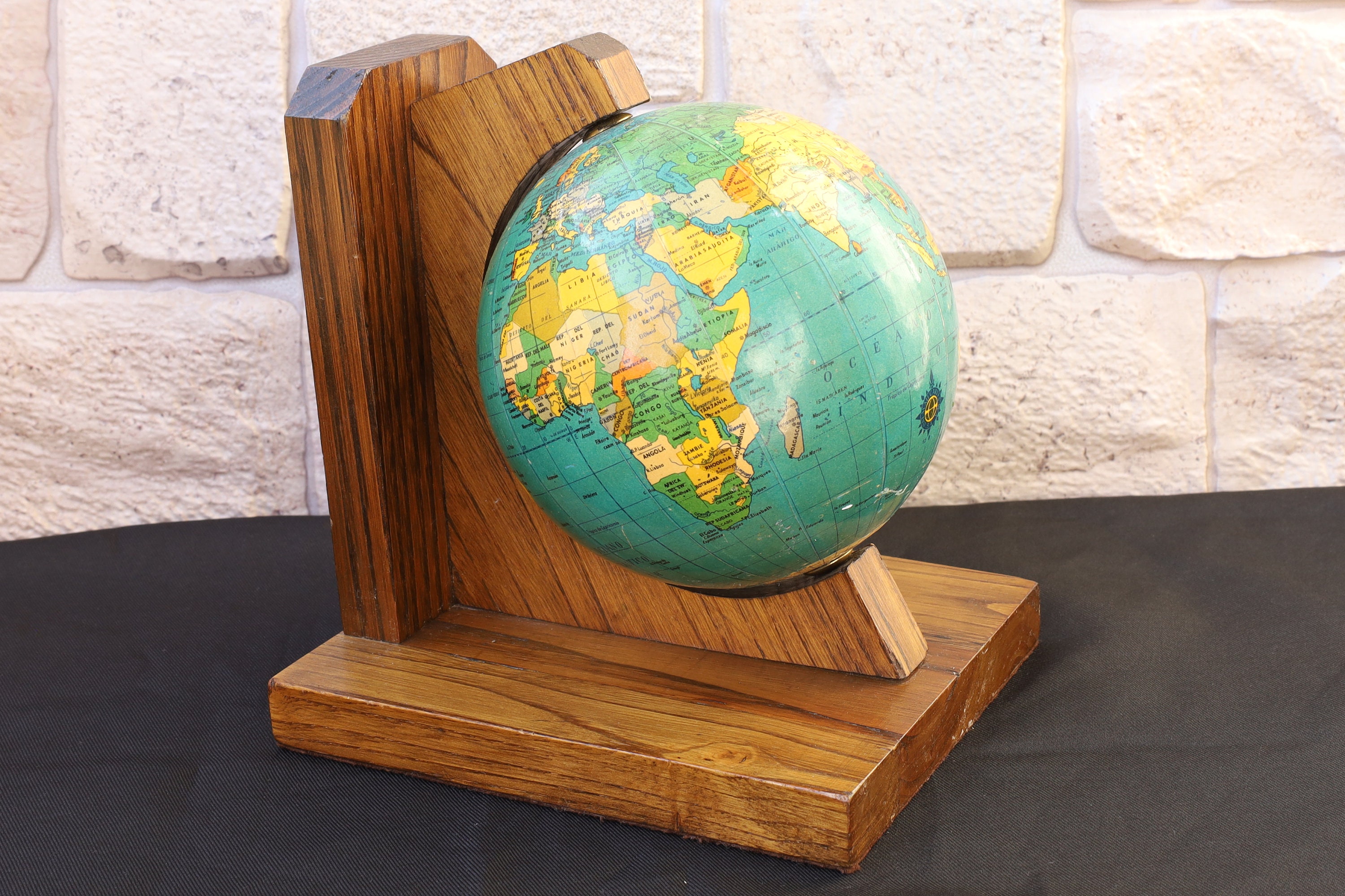 Replogle 地球儀 1970〜80年代製 アメリカ製 日本語表記 木製台座