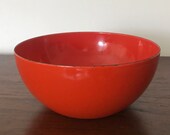 Vintage Orange Finel Enamel Bowl Finland Kaj Franck