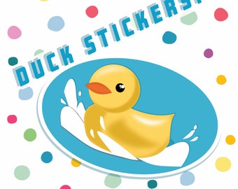 Duck Stickers - Rubber Duck Sticker - Rubber Duck Splashing Oval Stickers - Quack-tastic Fun