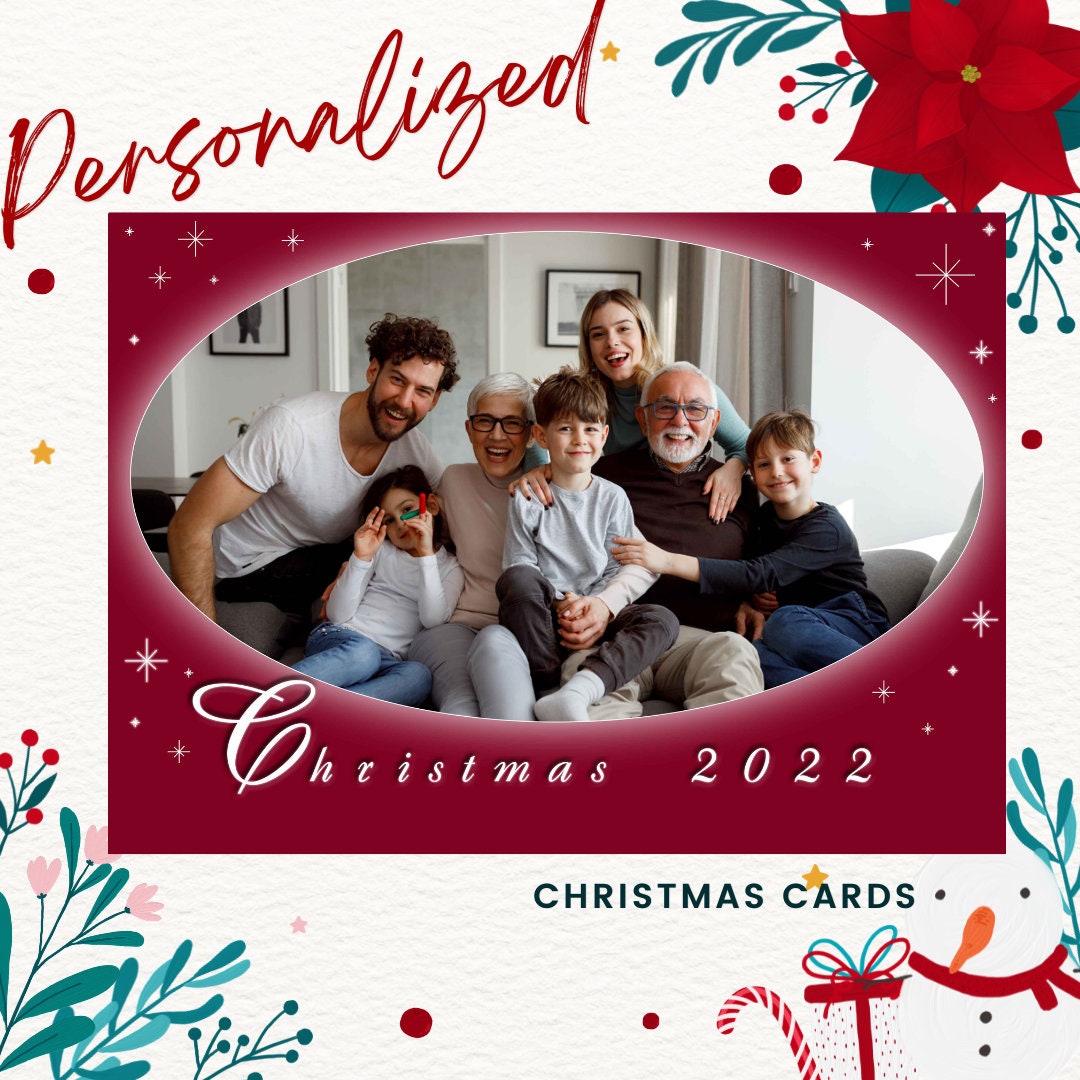 Personalized Christmas Card Family Photo Christmas Card Etsy