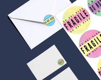 Colorful Shipping Sticker Set - Fragile and Do Not Bend - Physical Stickers