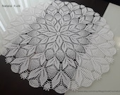 Crochet doily Lace napkin Round White doilies Knitted tablecloth Open-work Home Table Decor Table Decoration Mothers Gift for her 25 inch