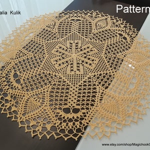 Crochet Doily Pattern PDF Diagram Only, Home Vintage Decor, Knitted Lace tablecloth Openwork Table Decoration, Instant Download, Diagram#6