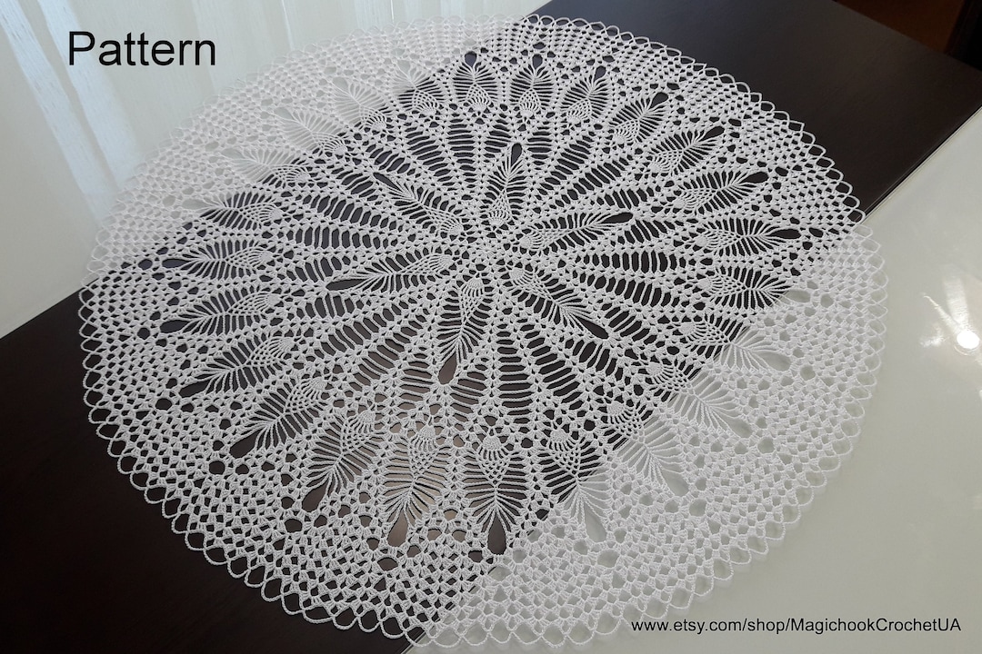 Crochet Doily Pattern Diagram Only. Crochet Table Centerpiece Decor ...