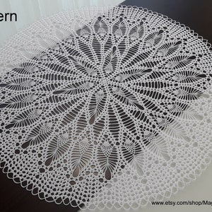 Crochet Doily Pattern Diagram Only. Crochet table centerpiece decor. Knitted lace tablecloth. Table center pineapple doilies. Diagram#16