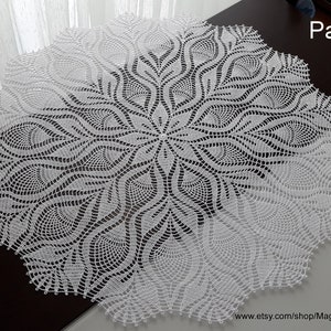 Crochet Pineapple Doily Pattern Vintage Diagram Only, Digital PDF Home Decor, Knitted Lace tablecloth, Openwork Table Decoration,Diagram #15