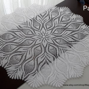 Crochet Pineapple Doily Pattern Diagram Only, Digital PDF Home Vintage Decor, Knitted Lace tablecloth, Openwork Table Decoration,Diagram #15