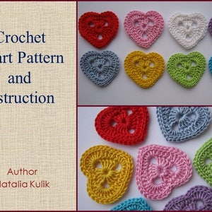 Сrochet Heart Pattern PDF, Pattern Heart Аpplique, Ornament Decorations, Application Heart, PDF Pattern Crochet Instruction Decor Pattern #3