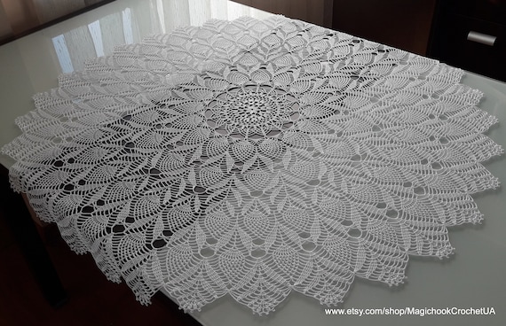 Crochet Doily Pattern Diagram Only, Crochet project PDF, Knitted pineapple tablecloth,Home vintage decor,Openwork Table Decoration,Diagram19