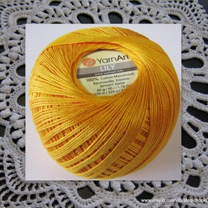 Crochet Cotton YarnArt LILY, Knitting yarn size 5, Summer thin mercerized cotton, Lace Irish Crochet Yarn, thread good quality, 50 g, 225 m