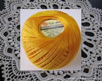 Crochet Cotton YarnArt LILY, Knitting yarn size 5, Summer thin mercerized cotton, Lace Irish Crochet Yarn, thread good quality, 50 g, 225 m