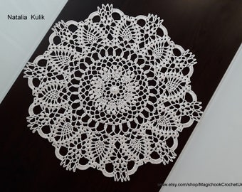 Crochet doily Lace Round Doilies Light Вeige Knitted Napkin Crocheted Table Decoration Home Decor, Table centerpiece, Gift  13, 14 inches