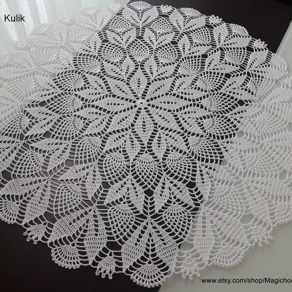 Crochet doily Lace napkin Round White doilies Knitted tablecloth Open-work Home Table Decor Table Decoration Mothers Gift for her 23 inch