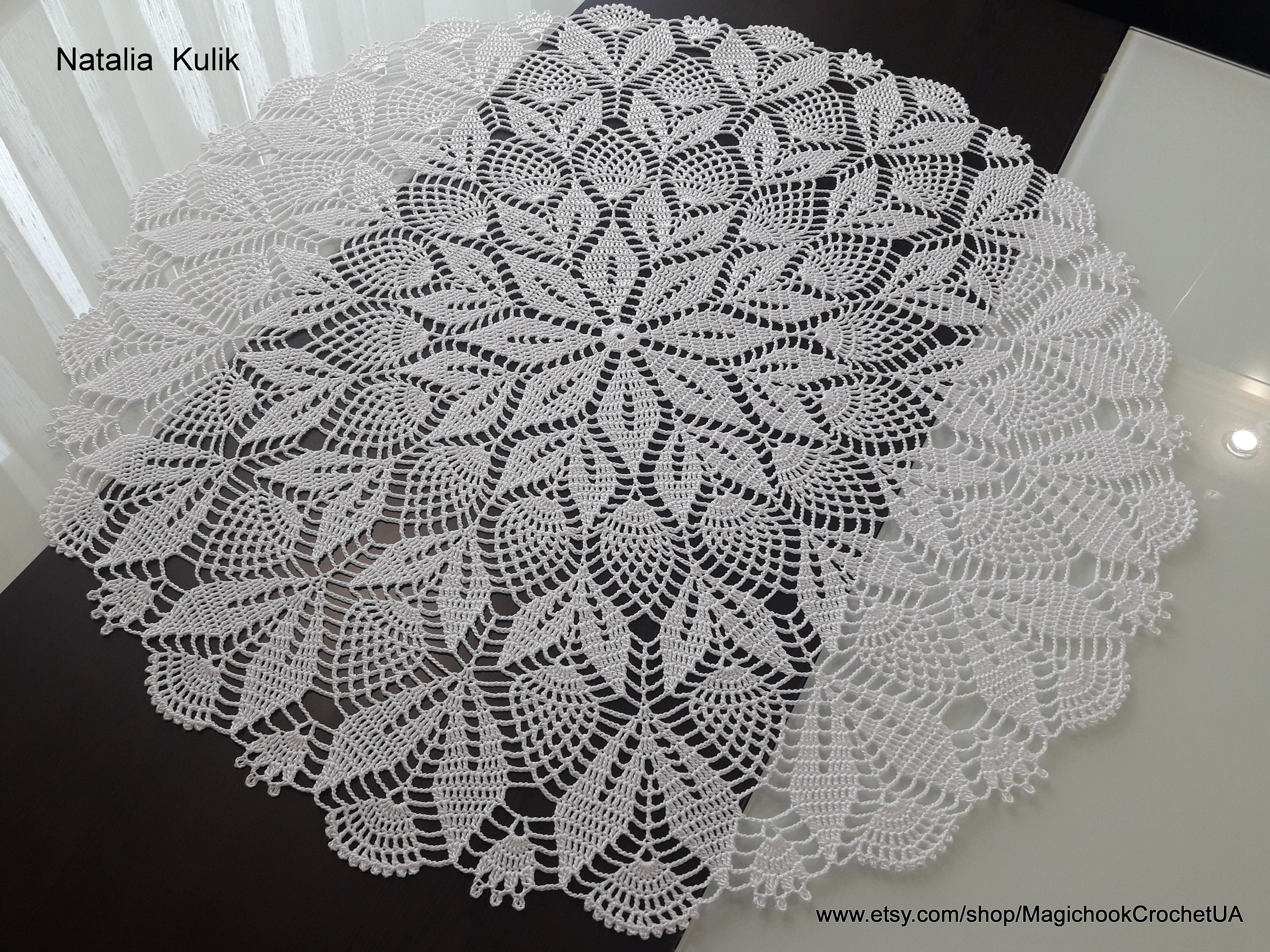 Crochet Doily Lace Napkin Round White Doilies Knitted Etsy
