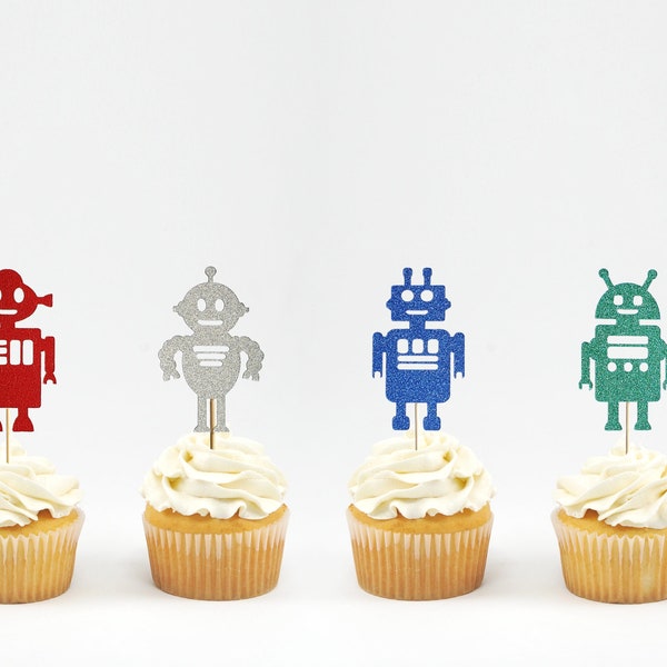 Robot Cupcake Topper - Etsy