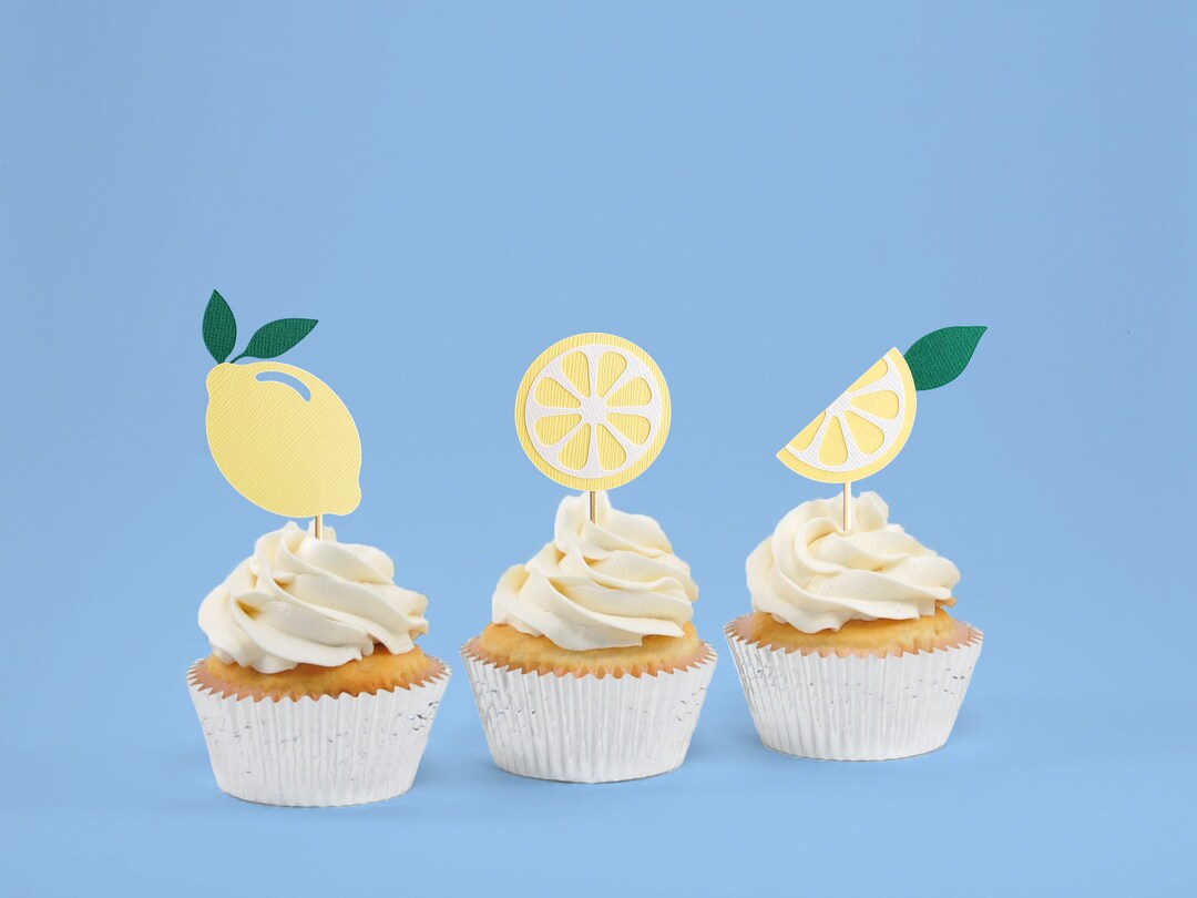 Lemon Cupcake Toppers/cupcake Topper/lemon Topper/summer Etsy