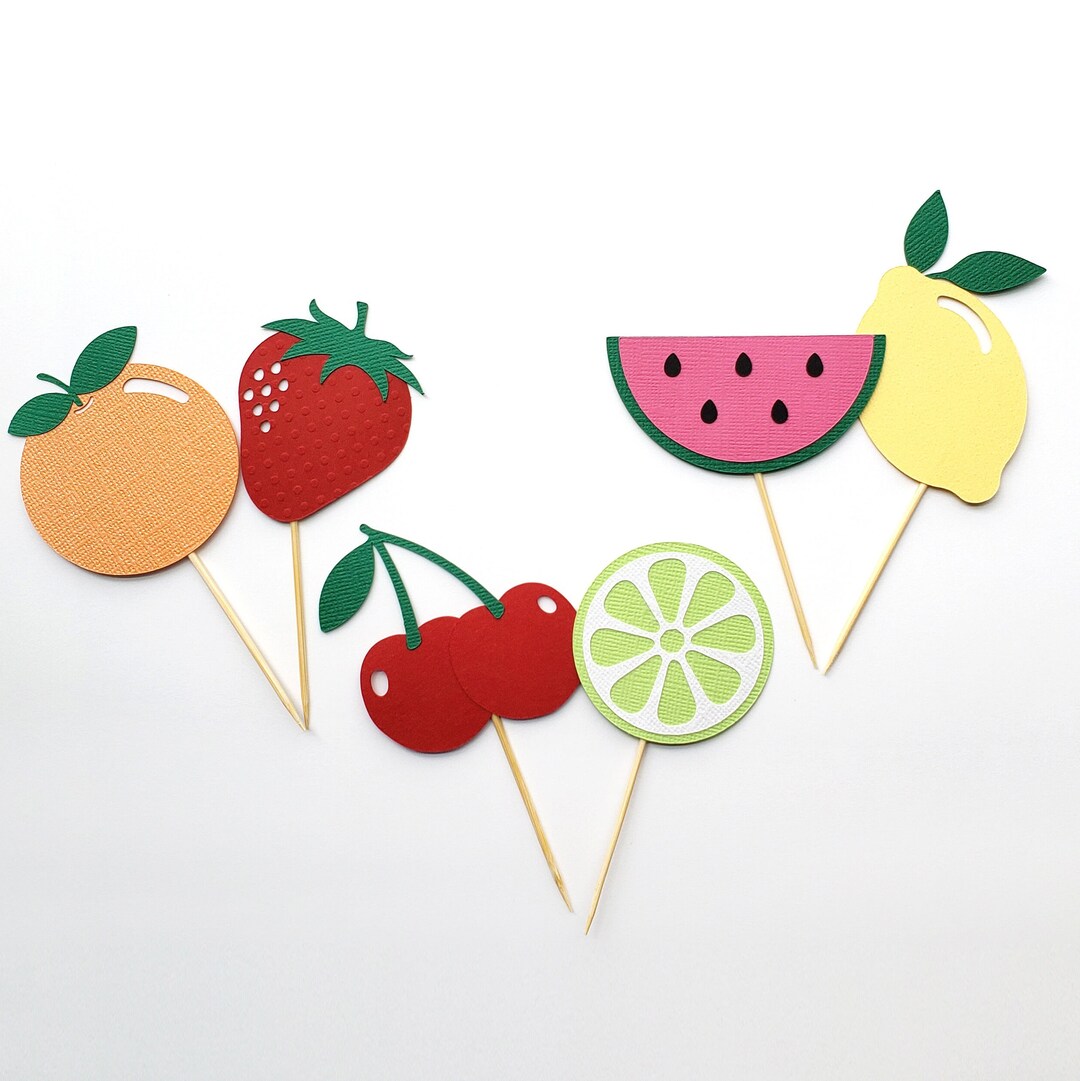 Fruit Cupcake Toppers/cupcake Topper/tutti Frutti Cupcake Etsy