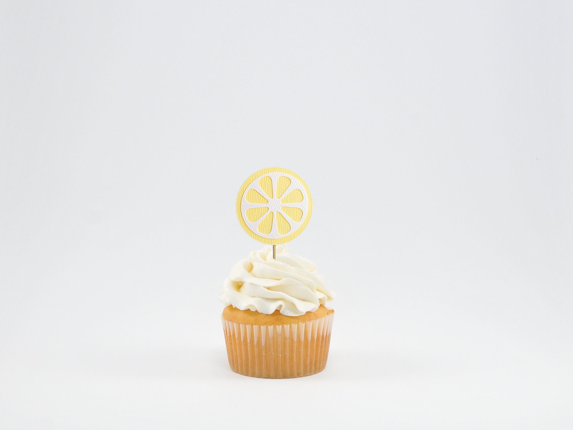 Lemon Cupcake Toppers/Cupcake Topper/Lemon Topper/Summer Etsy