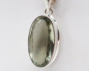 Green Amethyst Sterling Silver Pendant