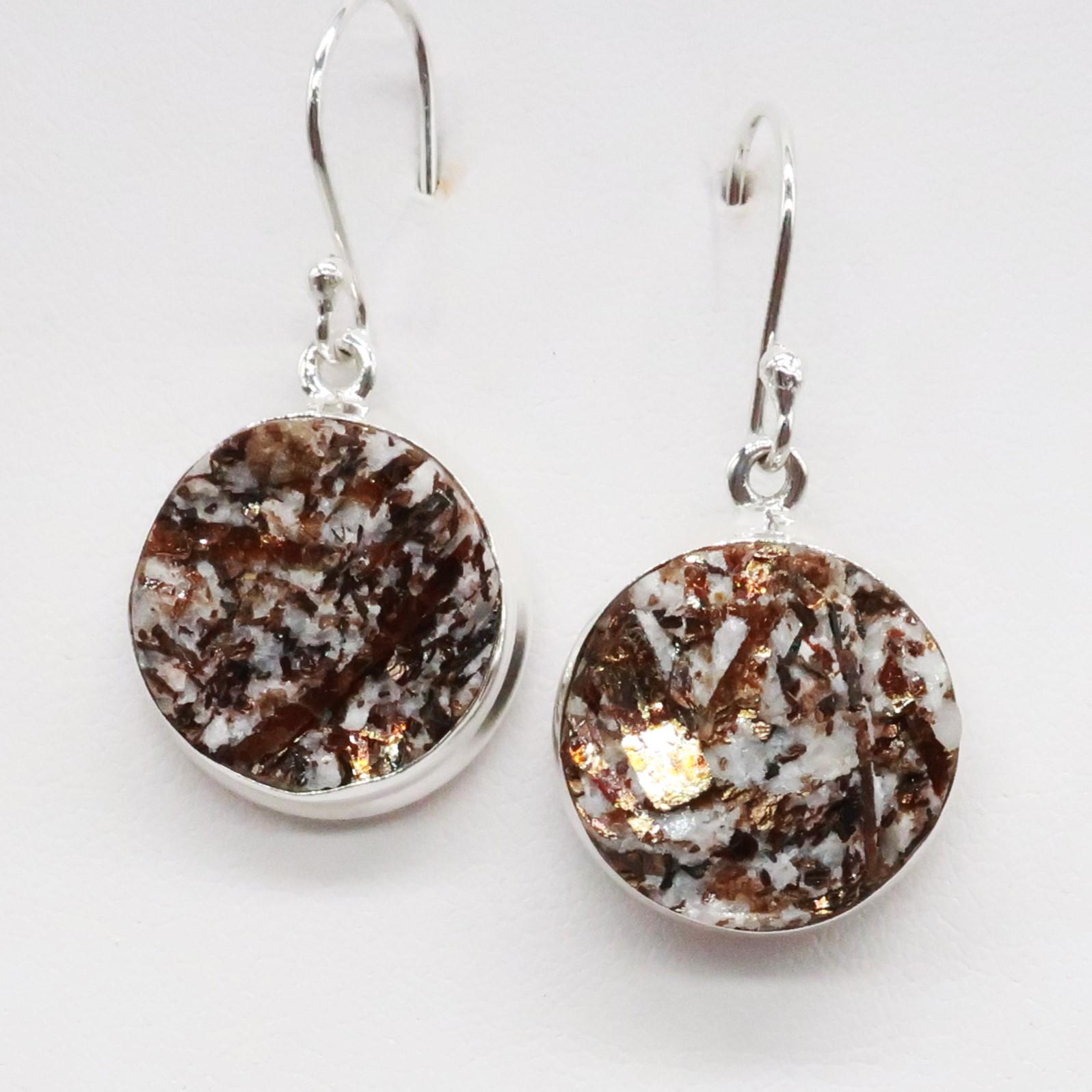 Rough Astrophyllite Sterling Silver Earrings, Stone 16 X 16 Mm - Etsy