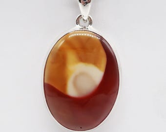 Mookaite Sterling Silver Pendant, Stone 30 x 22 mm