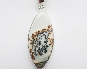 Colgante de jaspe maliganio/plata esterlina, tamaño de la piedra: 50 x 20 mm