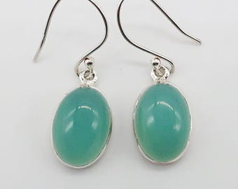Blue Chalcedony Sterling Silver Earrings