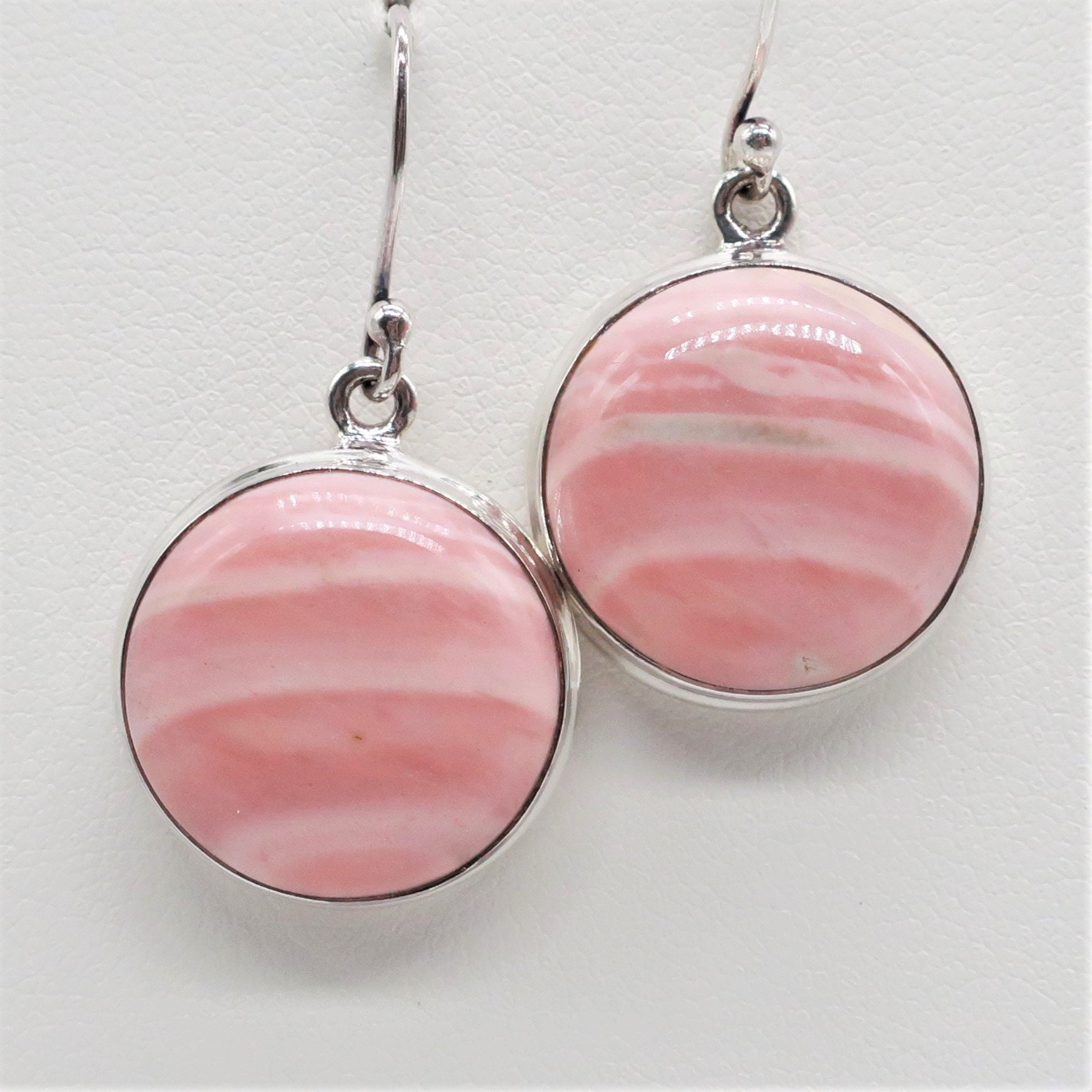 Australian Pink Opal Sterling Silver Earrings Stone Size Is Etsy
