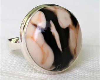 Anillo de plata de madera de cacahuete/esterlina
