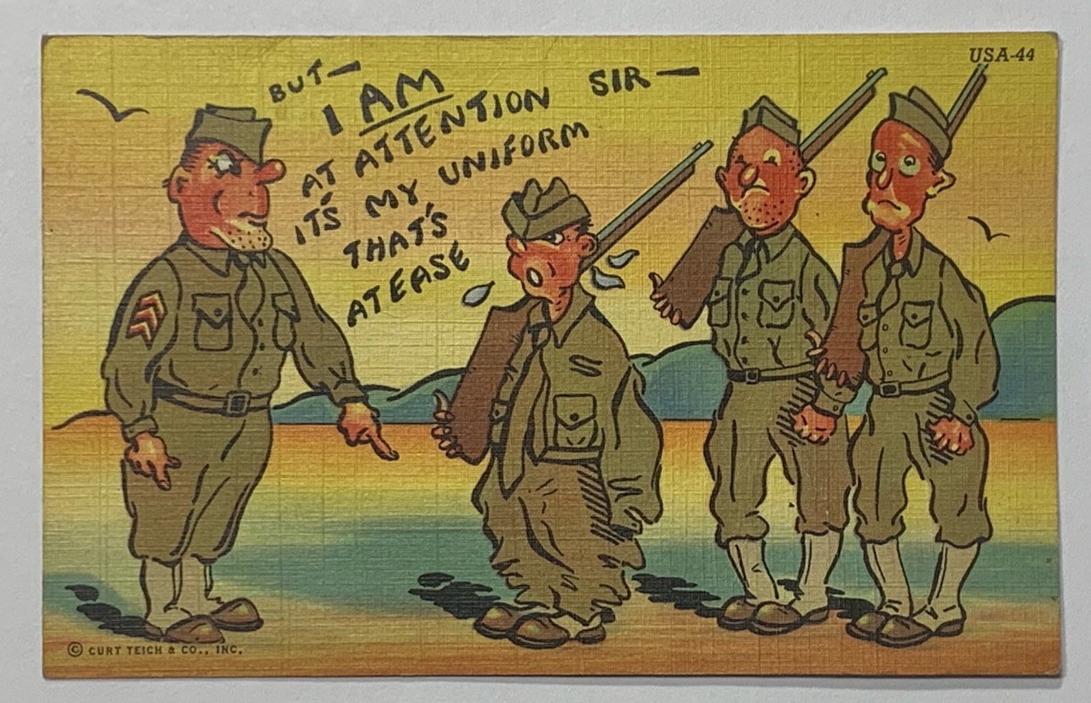 Alte Comic Cartoon lustige WW2 Ära Militärische Postkarte Etsy