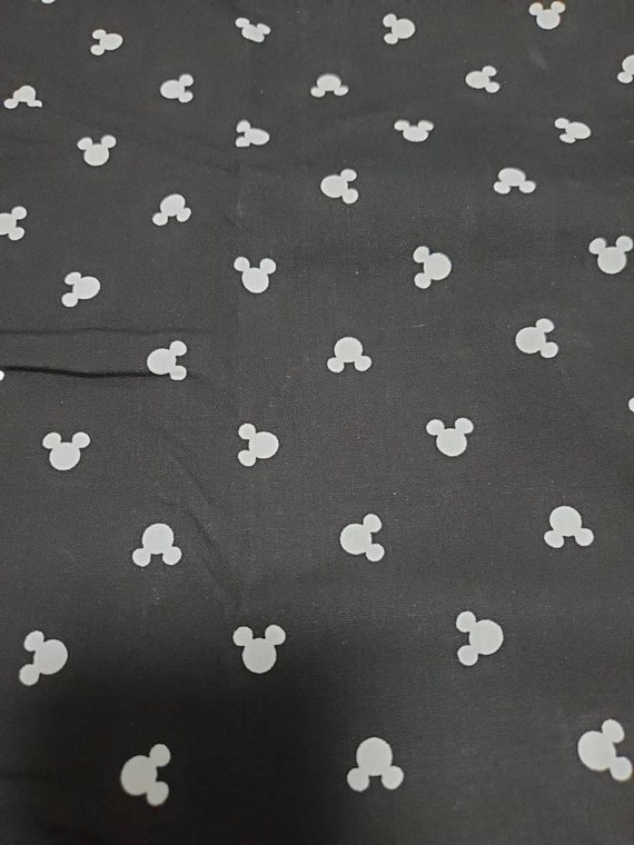 Disney Mickey Mouse Head Dot Toss 65 Percent Cotton 35 Percent Polyester Poplin Fabric by the Yard, Half Yard, Fat Quarter