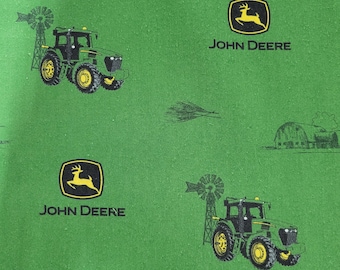John Deere 100% Cotton Fabric by the Yard , Half Yard , or Fat Quarter, Tractor