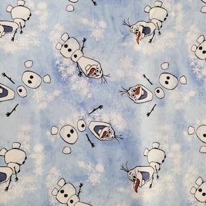 Disney Frozen Olaf Snowflakes Cotton Fabric by the Yard or 1/2 Yard or Fat Quarter