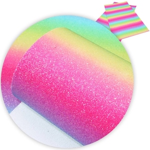 Glitter Ombre Rainbow Vinyl Sheets Faux Leather Sheets, Fall Synthetic Leather Sheets, Bow Making, Jewelry Making