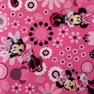 Minnie Mouse Allover Cotton Fabric by the Yard or 1/2 Yard or Fat Quarter