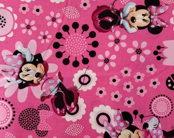 Minnie Mouse Allover Cotton Fabric by the Yard or 1/2 Yard or Fat Quarter