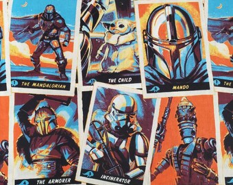 Star Wars Mandalorian Character Cotton Fabric by the Yard or 1/2 Yard The Child Baby Yoda