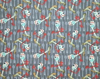 Toy Story 4 Forky Utensil Toss Cotton Fabric by the Yard or 1/2 yard or Fat Quarter