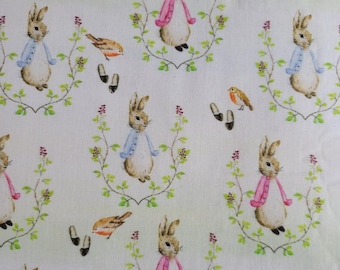 56" Width Easter Bunny 100% Cotton Woven Fabric by Yard, 1/2 yard, Fat Quarter, 1/4 Yard, Rabbit, Gnomes, Jelly Bean, Spring, Basket