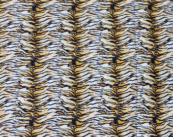 56" Width Tiger Print 100% Cotton Woven Fabric by the Yard or 1/2 yard or Fat Quarter or Tumbler Cut, Wildlife, Wild life, Animals, Zoo