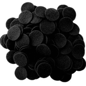 1 inch Black Stiff Felt Circles ( 2.5cm) 100 count bundles