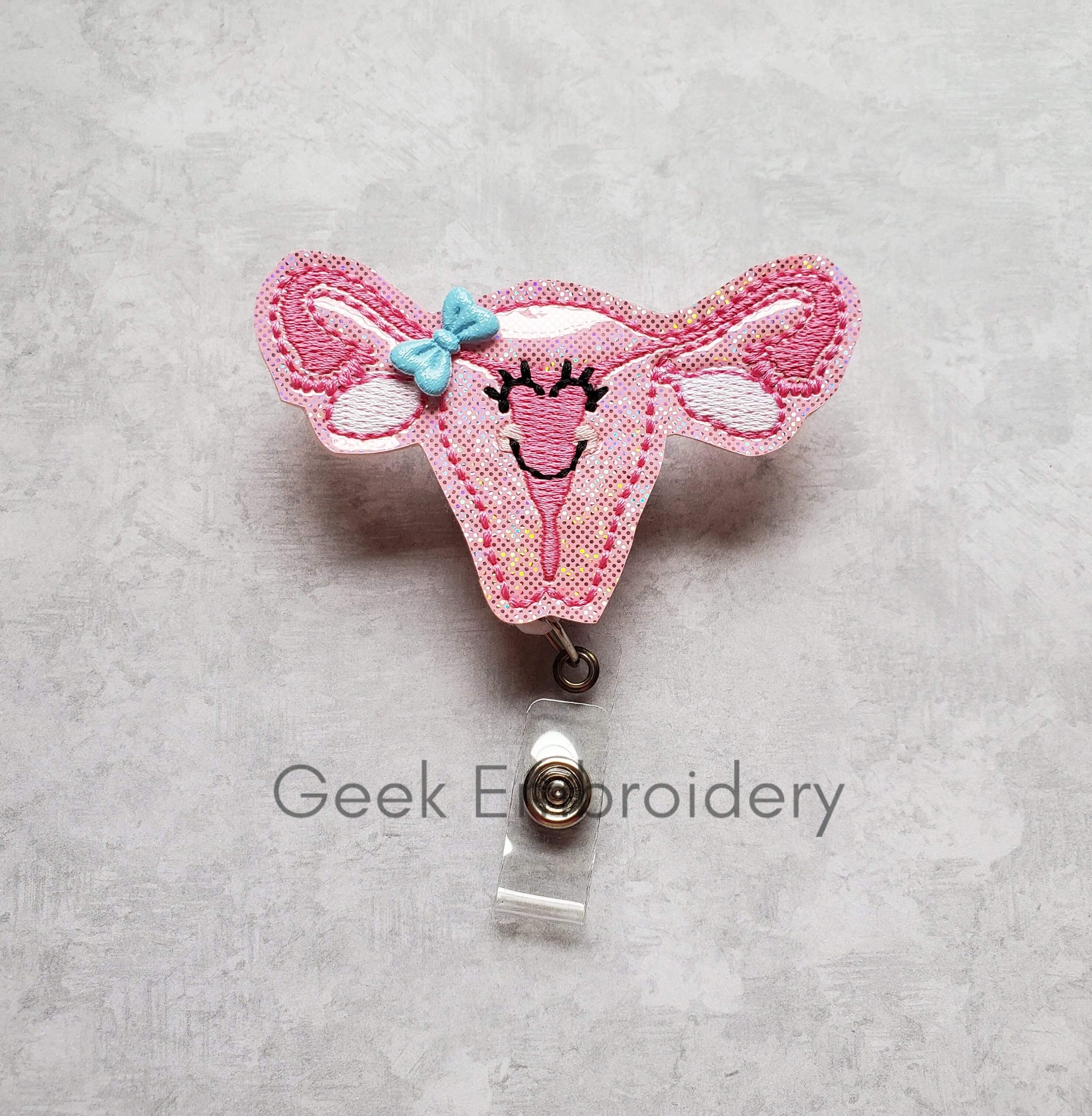 Glitter Uterus Badge Reel ID Holder RN Medical Student Etsy