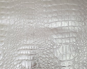 Silver Crocodile Faux Leather Sheets, Synthetic Leather Sheets, Bow Making, Jewelry Making, Croc Vinyl Sheets