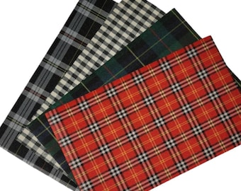 Tartan Plaid Vinyl Sheets Plaid Faux Leather Sheets, Fall Synthetic Leather Sheets, Bow Making, Jewelry Making